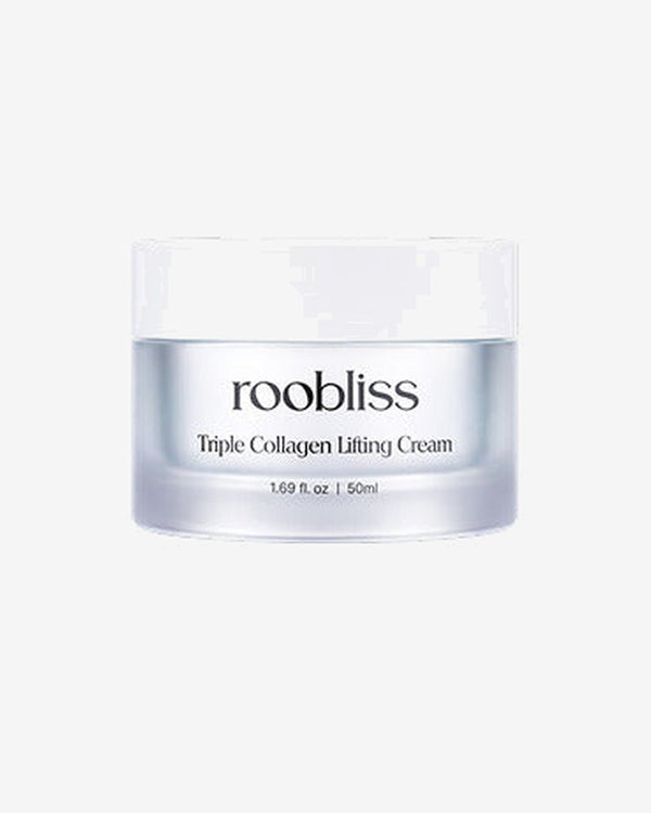 roobliss Triple Collagen Lifting Cream jar with a milk splash